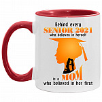 mom daughter, White/Red, 11 oz. Accent Mug