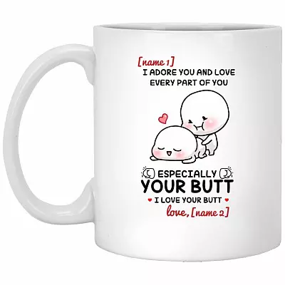 Personalized I Adore, White, 11 oz. White Mug