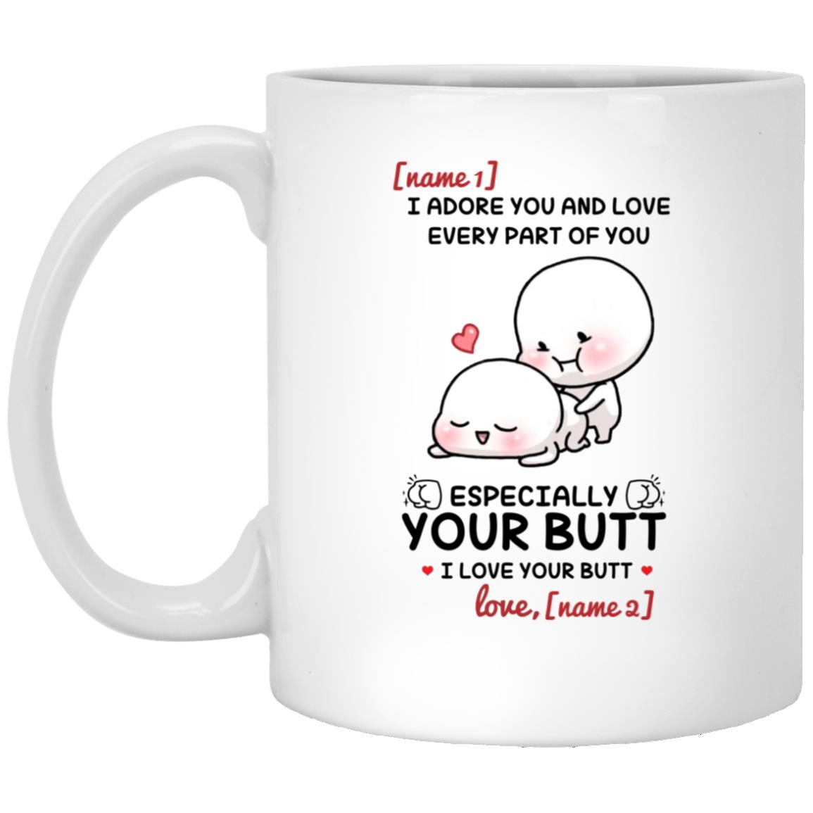 Personalized I Adore, White, 11 oz. White Mug