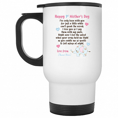 14 oz. White Travel Mug