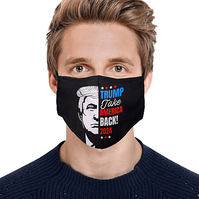 Alternative view of Trump Take America Back 2024 Election Washable Reusable Custom Printed Cloth Face Mask Cover