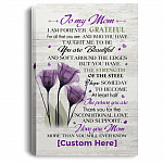 Personalized To My Mom I Am Forever Grateful For All That You Are Tulip Framed Canvas - Unframed Poster, White, 0.75'' Framed Canvas