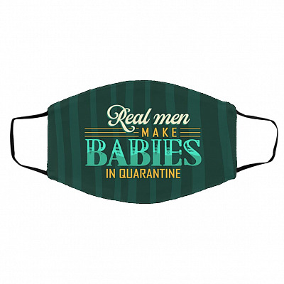 real men mask, Black, Cloth Face Cover – Medium/Large