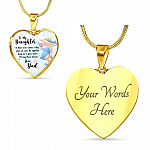 To My Daughter Keep Me In Your Heart Love Dad Heart Pendant Necklace - Daughter Necklace From Dad - Heart Luxury Necklace (Gold Plated)