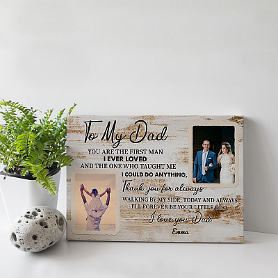 Alternative view of Custom Photo Forever Your Little Girl Wrapped Framed Canvas Prints - Unframed Poster - Dad Gift Personalized