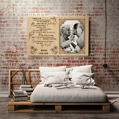 Alternative view of I Though Of You With Love Today Custom Photo Framed Canvas - I Thought About You Yesterday Unframed Poster