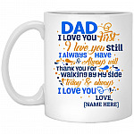 Personalized Thank You Dad, White, 11 oz. White Mug