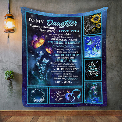 Alternative view of To My Daughter Mink Blanket From Mom - Always Remember How Much I Love You Woven Blanket