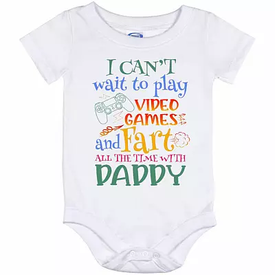 I Can't Wait, White, Baby Onesie - 12 Month