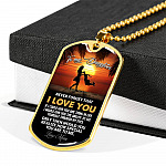 Mom to My Daughter Never Forget that I Love You if I Could Give You One Thing Dog Tag Pendant Necklace - Dog Tag (Gold Plated)