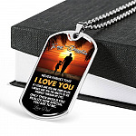 Dad to My Daughter Never Forget that I Love You if I Could Give You One Thing Dog Tag Pendant Necklace - Dog Tag (Silver)