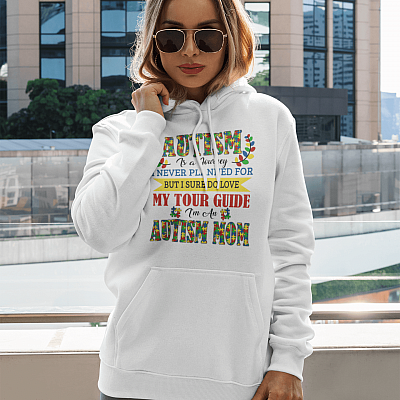 Alternative view of Autism Is A Journey I Never Planned For Autism Mom Hoodie - Sweatshirt - Long Sleeve Shirt