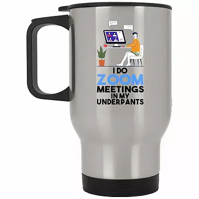 14 oz. Silver Travel Mug