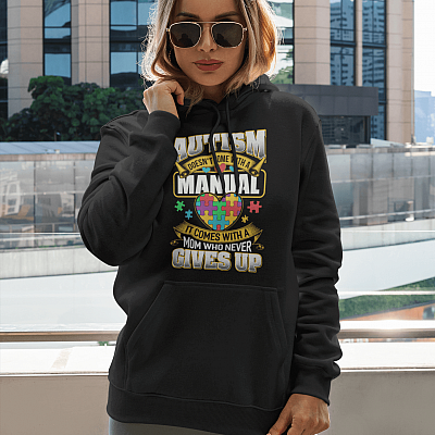 Alternative view of Autism Doesn't Come with a Manual Autism Awareness Autism Mom Hoodie - Sweatshirt - Long Sleeve Shirt