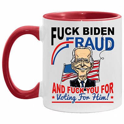 fbiden accent, White/Red, 11 oz. Accent Mug