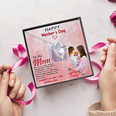 Alternative view of To My Mom You Are My Best Friend Always There With Advice Forever Love Necklace-Happy Mother's Day Necklace