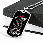 Shieldmaiden To My Viking You Are As Brave As Ragnar I Love You To Valhalla And Back Dog Tag Pendant Necklace - Dog Tag (Silver) Shieldmaiden To My Viking You Are As Brave As Ragnar I Love You To Valhalla And Back Dog Tag Pendant Necklace - Dog Tag (Silver)