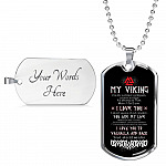 Shieldmaiden To My Viking You Are As Brave As Ragnar I Love You To Valhalla And Back Dog Tag Pendant Necklace - Dog Tag (Silver) Shieldmaiden To My Viking You Are As Brave As Ragnar I Love You To Valhalla And Back Dog Tag Pendant Necklace - Dog Tag (Silver)