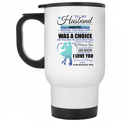 14 oz. White Travel Mug