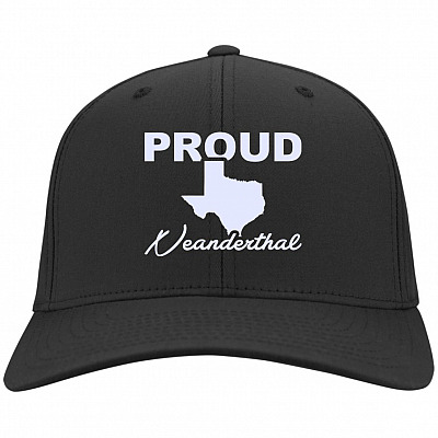 Proud Texas Neanderthal Twill Cap, Black, Twill Cap