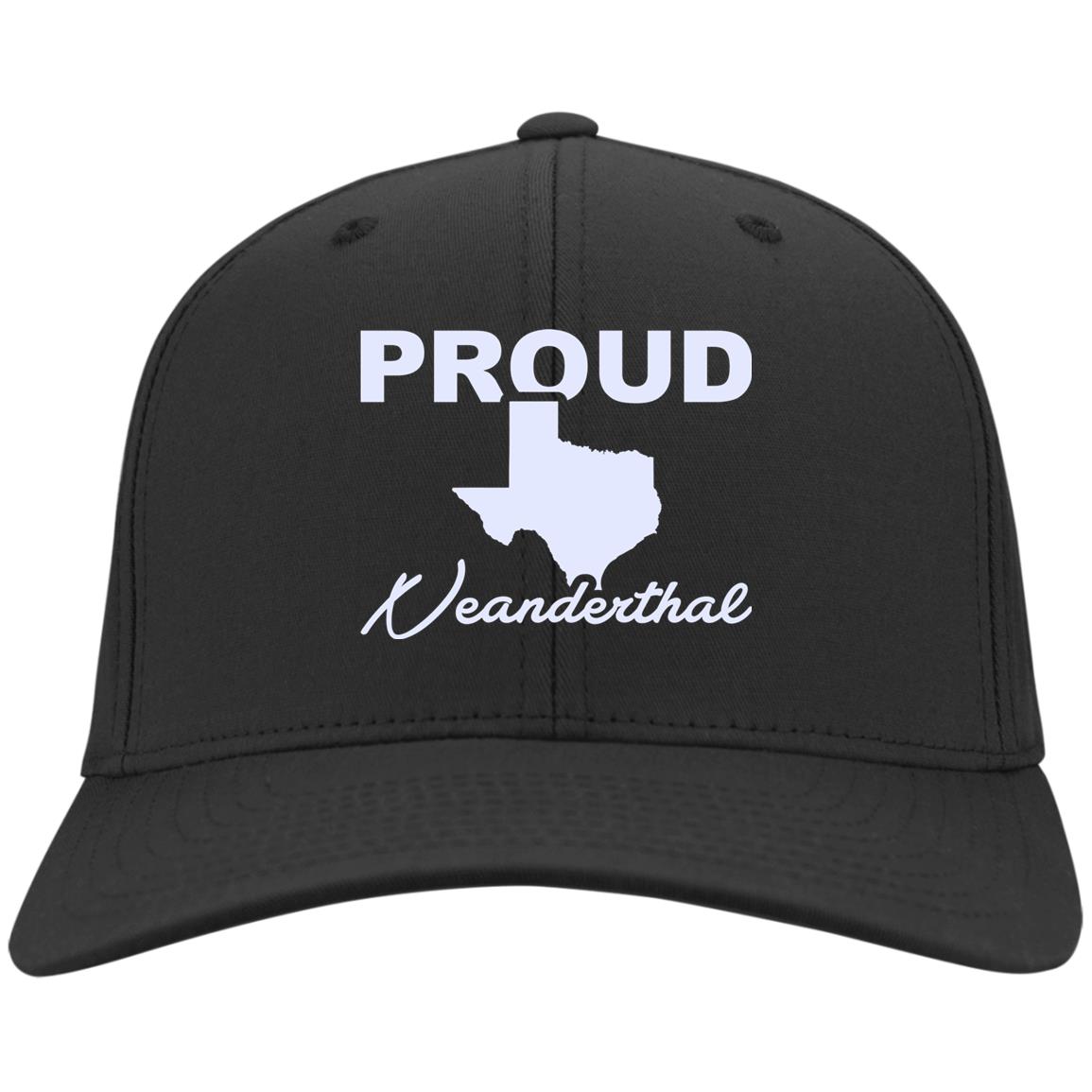 Proud Texas Neanderthal Twill Cap, Black, Twill Cap