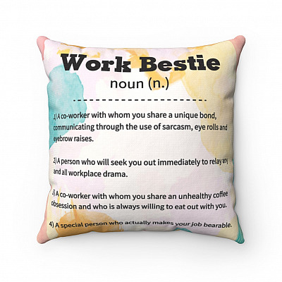 Work Bestie A Co-worker With Whom You Share A Unique Bond Throw Pillow - Decorative Pillow - Sofa Home Decor
