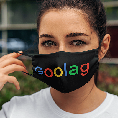 Alternative view of Goolag Welcome to The Goolag Funny Internet Privacy Washable Reusable Custom Printed Cloth Face Mask Cover