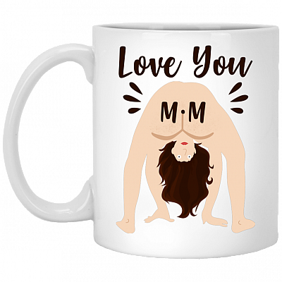 Love Mom Ceramic Coffee Mug - Beer Stein - Water Bottle - Color Changing Mug - Na-ked Lady Love Mom Mug, White, 11 oz. White Mug