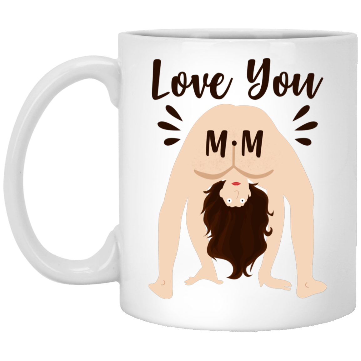 Love Mom Ceramic Coffee Mug - Beer Stein - Water Bottle - Color Changing Mug - Na-ked Lady Love Mom Mug, White, 11 oz. White Mug