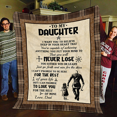 Alternative view of Viking Dad To My Daughter I Want You to Believe Deep in Your Heart That Fleece Blanket - Mink Blanket