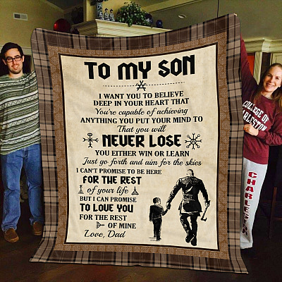 Alternative view of Viking Dad To My Son I Want You to Believe Deep in Your Heart That Fleece Blanket - Mink Blanket