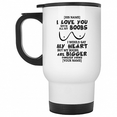 14 oz. White Travel Mug