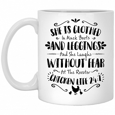 She Is Clothed Mug, White, 11 oz. White Mug