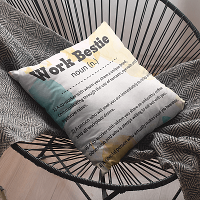 Alternative view of Work Bestie A Co-worker With Whom You Share A Unique Bond Throw Pillow - Decorative Pillow - Sofa Home Decor