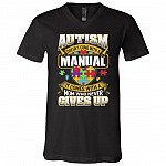 manual autism, Black, V-Neck T-Shirt
