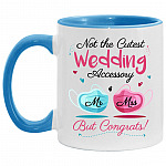 Wedding Accent Mug, White/Light Blue, 11 oz. Accent Mug