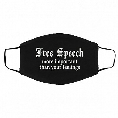 Speech Mask, Black, Cloth Face Cover – Medium/Large