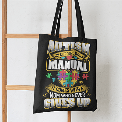 Alternative view of Autism Doesn't Come with a Manual Autism Mom All Over Print Tote Bag - Shoulder Bag - Shopping Bag