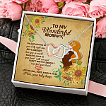 8KT. To My Wonderful Mommy Interlocking Hearts Necklace 4
