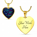 I'll Hold You In My Heart Until I Hold You In Heaven Memorial Beloved Dragonfly Galaxy Heart Pendant Necklace - Heart Luxury Necklace (Gold Plated)