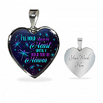 I'll Hold You In My Heart Until I Hold You In Heaven Memorial Beloved Dragonfly Galaxy Heart Pendant Necklace - Heart Luxury Necklace (Silver)