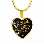 I'll Hold You In My Heart Until I Hold You In Heaven Memorial Beloved Butterfly Galaxy Heart Pendant Necklace - Heart Luxury Necklace (Gold Plated)