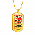 DNA Didn't Make You My Dad but Fate Intervened and Love Made Us Family Dog Tag Pendant Necklace - Dog Tag (Gold Plated)