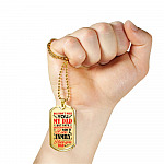 DNA Didn't Make You My Dad but Fate Intervened and Love Made Us Family Dog Tag Pendant Necklace - Dog Tag (Gold Plated)