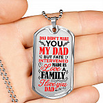 DNA Didn't Make You My Dad but Fate Intervened and Love Made Us Family Dog Tag Pendant Necklace - Dog Tag (Silver)