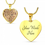 Those We Love Don't Go Away They Fly Besides Us In Heaven Memorial Beloved Butterflies Heart Pendant Necklace - Heart Luxury Necklace (Gold Plated)