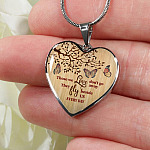 Those We Love Don't Go Away They Fly Besides Us In Heaven Memorial Beloved Butterflies Heart Pendant Necklace - Heart Luxury Necklace (Silver)