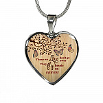 Those We Love Don't Go Away They Fly Besides Us In Heaven Memorial Beloved Butterflies Heart Pendant Necklace - Heart Luxury Necklace (Silver)