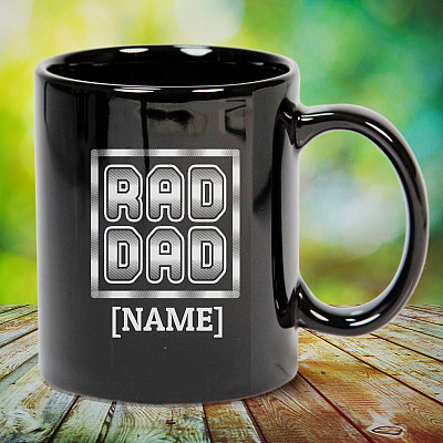 Alternative view of Personalized Rad Dad Ceramic Coffee Mug