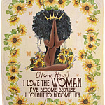 Personalized Afro Girl I Love, White, Cozy Plush Fleece Blanket - 50x60